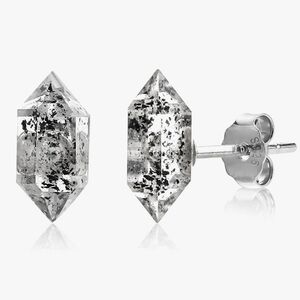 925 Herkimer diamond, uncut, unpolished, maintaining its natural shape Earrings